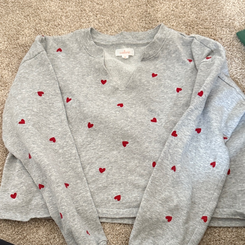 Target Colsie brand heart crop crewneck